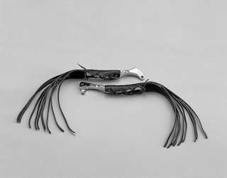 20CM FRINGED REAL LEATHER LEVER COVERS FRINGES TASSELS  