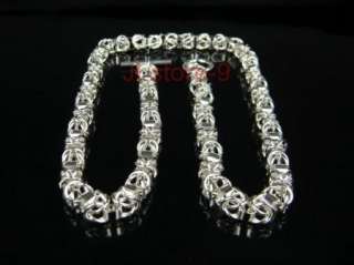 Sterling silver plate 7 mm Byzantine chain necklace 20  