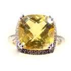   Domain CET BJ011063 6 Square Cut Yellow Topaz Ring   5.21 Ct Size 6