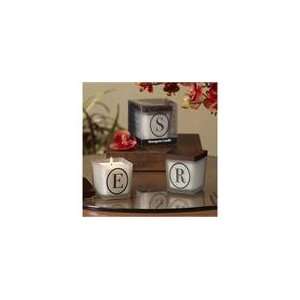   Monogram Frosted Glass White Scented Candle Votives: Home & Kitchen