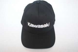 NEW KAWASAKI Curved Bill HAT BLACK flex fit baseball CAP M/L  