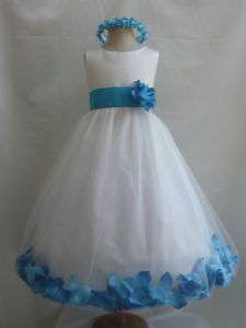 NEW IVORY TURQUOISE CHRISTMAS PAGEANT WINTER GIRL DRESS  