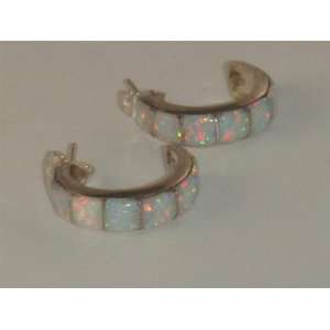 Navajo Indian Jewelry Opal Hoop Earrings   ER 0031  Sports 