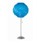 Lite Source Accent Lamp in Polished Steel with Blue Pleated Shade