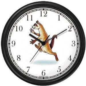  Ferret Cartoon JP Wall Clock by WatchBuddy Timepieces (Slate 