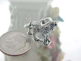 sterling silver 3D HOWLING WOLF charm 160  