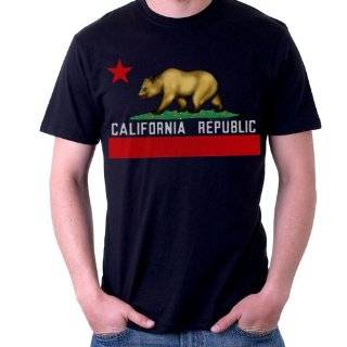  California The Golden State Surf 80s Cotton T Shirt  Black 