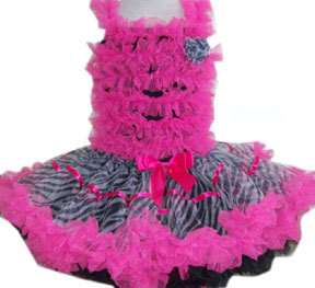Ruffled Zebra and Hot Pink Petti Dress  