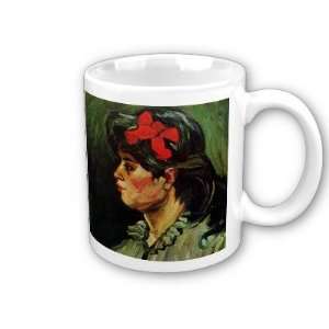   Woman with Red Ribbon by Vincent Van Gogh Coffee Cup 