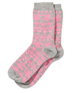 Charcoal (Grey) Neon Heart Print Socks  245005503  New Look