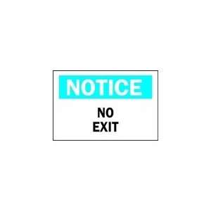 BRADY 84618 Sign,Safety,10X14,Notice No Exit  Industrial 