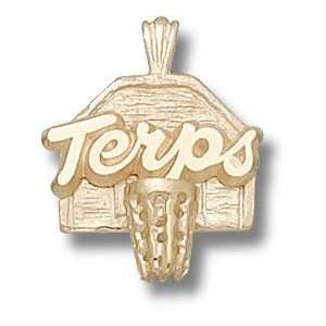   Maryland Terrapins Solid 10K Gold TERPS Backboard Pendant Sports