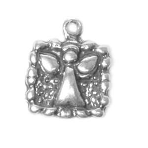  Guardian Angel Square Charm   Sterling Silver Arts 