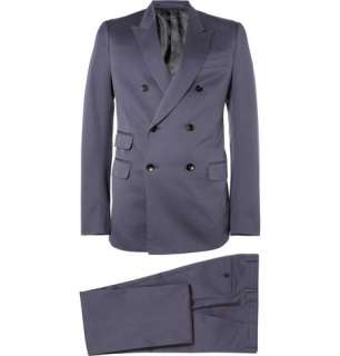 Gucci Signoria Double Breasted Cotton and Cashmere Blend Suit  MR 