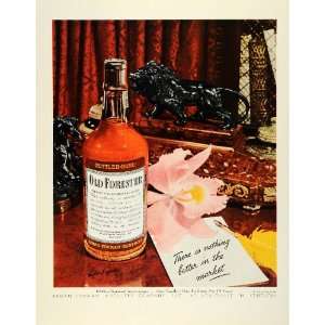  1945 Ad Brown Forman Distillery Orchid Lion Decor Old 