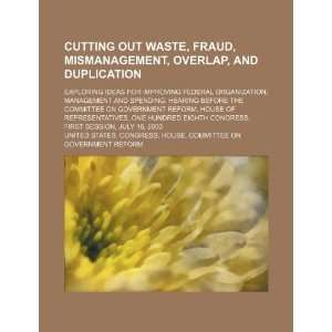  Cutting out waste, fraud, mismanagement, overlap, and 