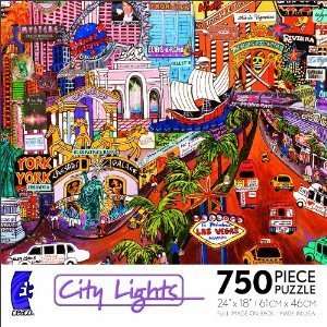   Puzzle   City Lights   Las Vegas Gold II   750 Pieces: Toys & Games