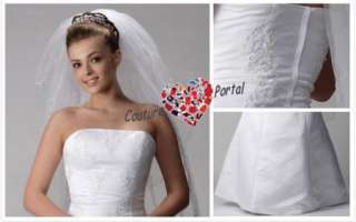 line Strapless Floor length Bridal Wedding Dress  