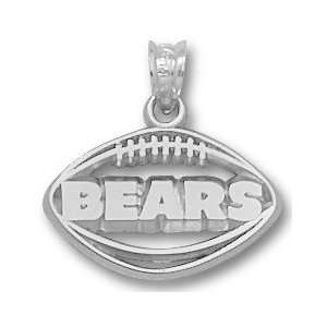  Chicago Bears Pierced Football Dangle Earrings   Sterling Silver 