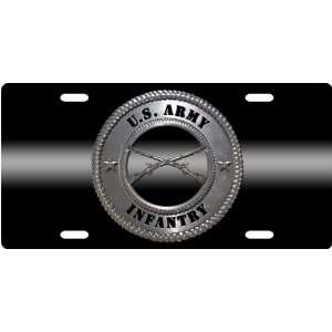 US Army Infantry   Chrome Custom License Plate Novelty Tag from Redeye 