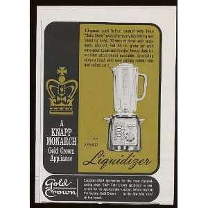  1967 Gold Crown Liquidizer Blender Print Ad (8208)