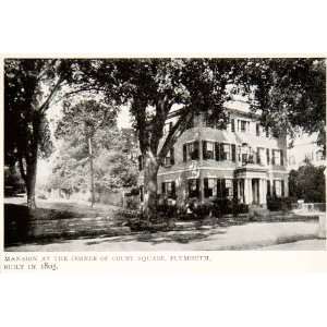  1919 Print Mansion Court Square Plymouth Massachusetts 