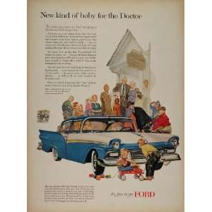  1957 Ad Blue Ford Fairlane 500 Club Victoria Doctor MD 