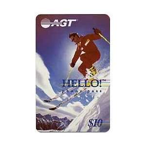   Card $10. Hello Downhill Snow Skiier (English) 