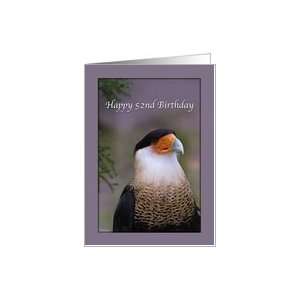    52nd Birthday Card with Crested Caracara Card Toys & Games