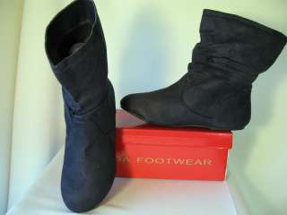 Womens Comfort flats Navy Blue Slipper Boots NEW Sizes 7   11  