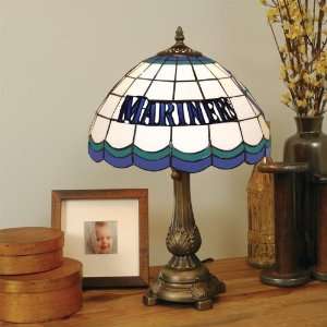SEATTLE MARINERS 20 Hand Cut Stained Glass TIFFANY TABLE LAMP with a 