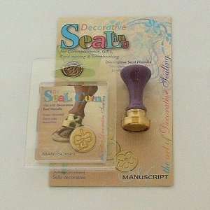  Manuscript Sealing Wax Coin Seal & Handle   Shamrock