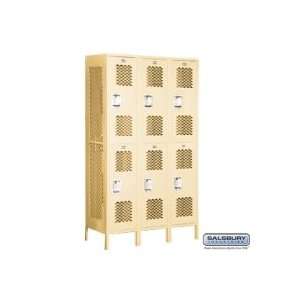  Extra Wide Vented Locker Double Tier 3 Wide 6 Feet High 18 