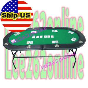 FOLDING 8 PLAYER CASINO TEXAS HOLDEM STAINLESS STEEL CUP HOLDERS POKER 