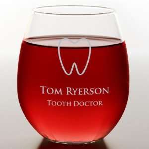  Dentist Stemless Red Wine Glass: Kitchen & Dining
