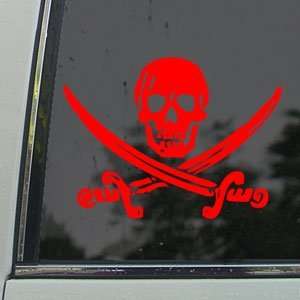  Jack Rackham Jolly Roger Pirate Red Decal Car Red Sticker 