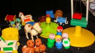 Vintage Fisher Price Cars & Little People Large Lot  