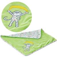 14.5 Lime Monkey Jungle Baby Blanket by Aurora NEW 092943206366 