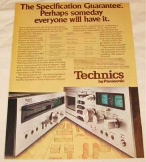Technics RS 676US 610US Cassette Deck PRINT AD 1974  