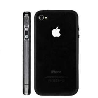 1Pcs Black Clear Bumper Frame Silicone Case for iPhone 4 4G 4S With 