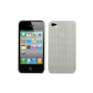  APPLE iPHONE 4G Perforated SnapOn Plastic Case Cover White 