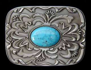 WESTERN SCROLLWORK BELT BUCKLE WITH STONE CLASSIC  