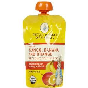   Organic Mango, Banana and Orange, 100% Pure Fruit Snack, Pouch, 4 oz