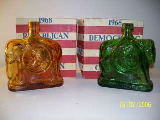 1968 Campaign Bottles Wheaton Nuline Decanters w/boxes  