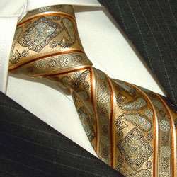 42012 LORENZO CANA Italian Tradition Silk Tie Brillant Gold Cravatte 