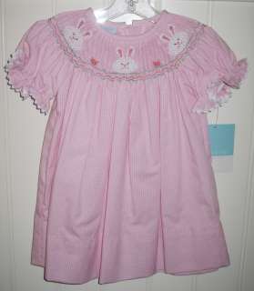 New NWT Sz 3 Months Anavini Pink Bunny Smocked Dress  