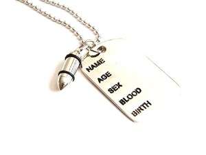 bullet personalised dog tags necklace M31  