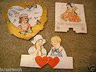 vintage valentines set of three dutch kids southern belle fold