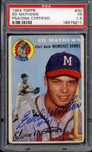   Mathews AUTO 1954 Topps #30 PSA DNA Milwaukee Braves HOF Signed Card