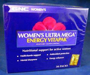 GNC Womens Ultra Mega Energy Multivitamin Vitapack  